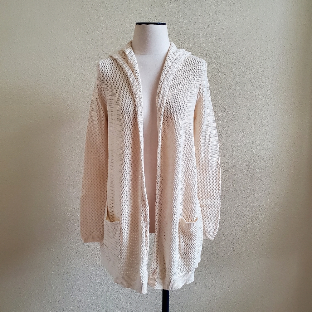 New JOIE Gideon Hooded Sweater Natural S